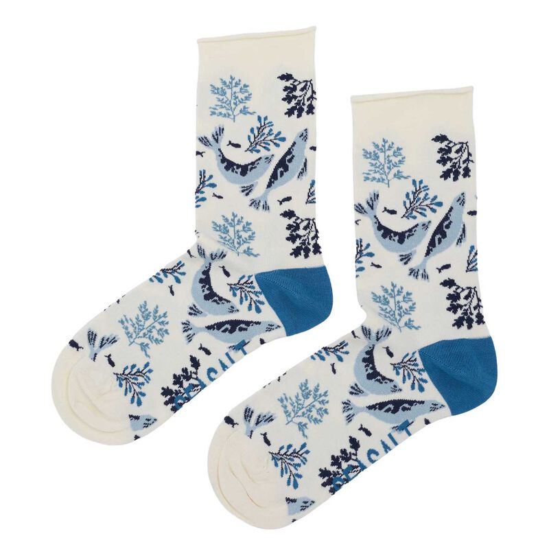 Seasalt Cornwall Bamboo Arty Socks - Harbour Seals Chalk image number 0